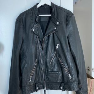 Allsaints MEN leather jacket classic black